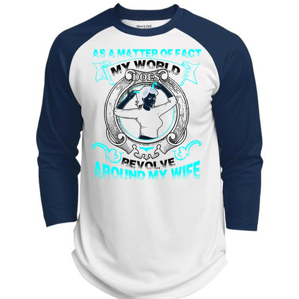 My World Does Revolve Around My Wife T Shirt, I Love Wife T Shirt, Awesome T-Shirts  (Polyester Game Baseball Jersey)