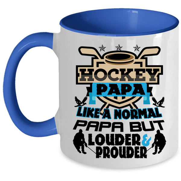 Normal Papa Coffee Mug, Hockey Papa Accent Mug