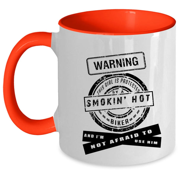 I Love Biker Coffee Mug, This Girl Is Protected By A Hot Biker Accent Mug