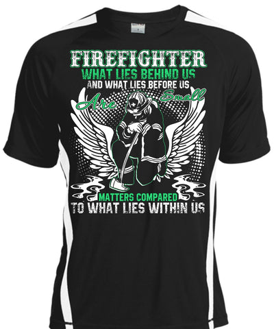 A black t-shirt with the shopify logo