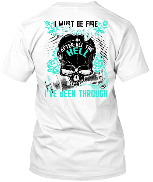 A black t-shirt with the shopify logo