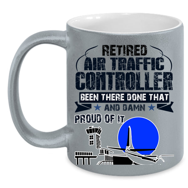 Cool Retirement Coffee Mug, Retired Air Traffic Controller Accent Mug
