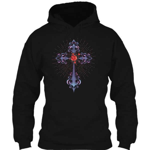 A black t-shirt with the shopify logo