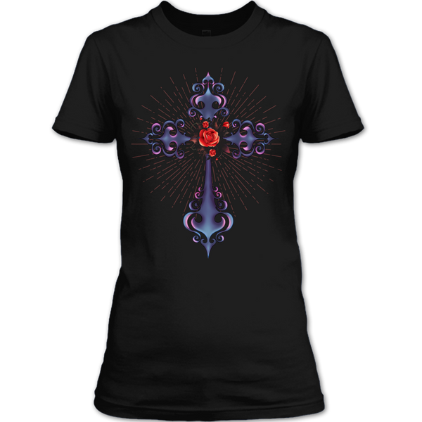 A black t-shirt with the shopify logo