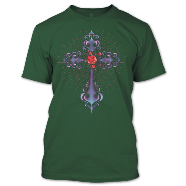 A black t-shirt with the shopify logo