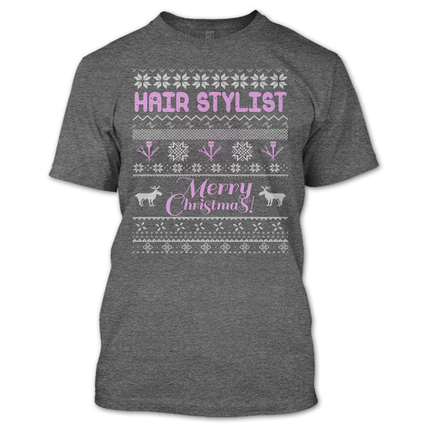 Hair Stylist Merry Christmas T Shirt, Coolest Hair Stylist T Shirt