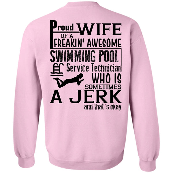 I Love Swimmer T Shirt, Proud Wife Of A Freaking Awesome Swimming Sweatshirt