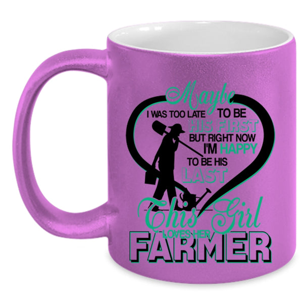 Cute Love Coffee Mug, This Girl Loves Her Farmer Accent Mug