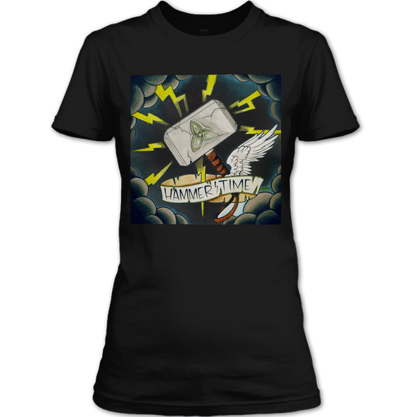 A black t-shirt with the shopify logo