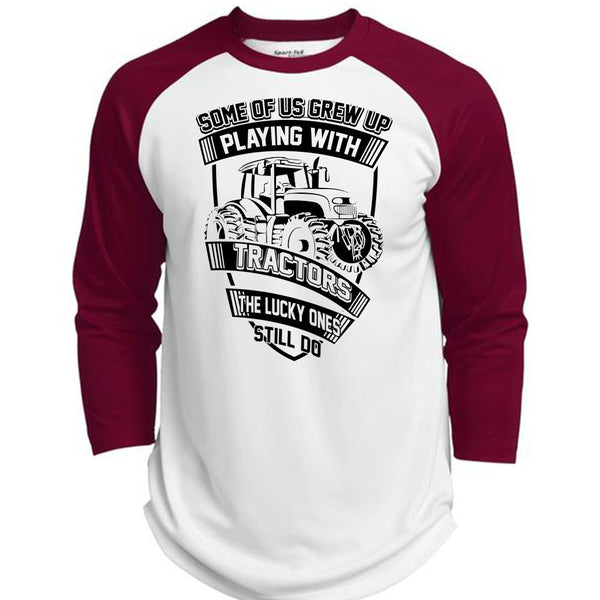 Playing With Tractors T Shirt, I Love Trucking T Shirt, Awesome T-Shirts  (Polyester Game Baseball Jersey)