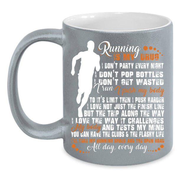 I Love Running Coffee Mug, Funny Gift For Runners Coffee Cup