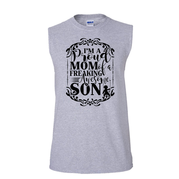 I'm A Proud Mom T Shirt, Coolest Mom Tank Top (Men's Cotton Sleeveless)