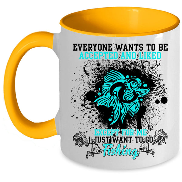 Go Fishing Coffee Mug, I Just Want To Go Fishing Accent Mug