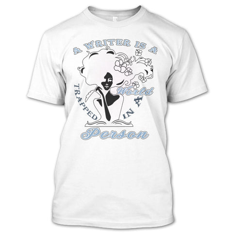 A black t-shirt with the shopify logo