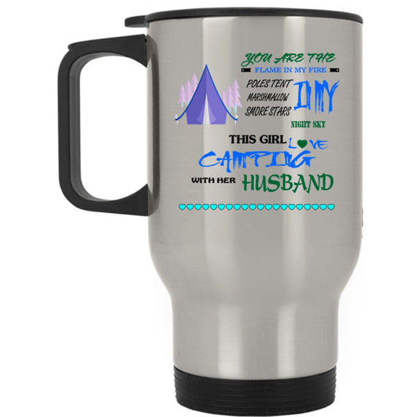 Funny Camping Travel Mug, This Girl Loves Camping With Her Husband Mug