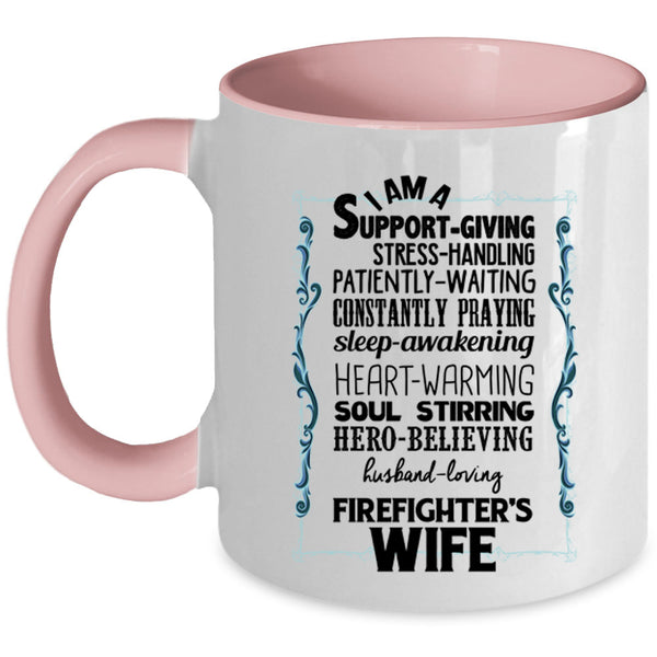Just Married Coffee Mug, I Am A Firefighter's Wife Accent Mug