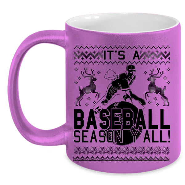 Cool Sport Coffee Mug, It's A Baseball Season Y'all Accent Mug