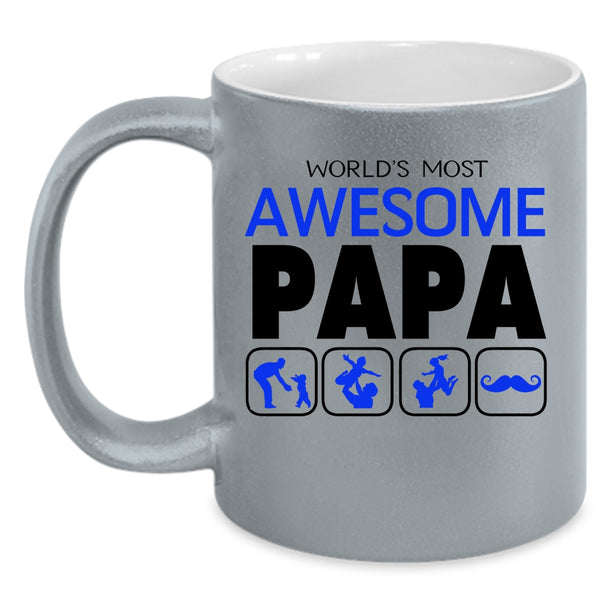 Awesome Papa Coffee Mug, World's Most Awesome Papa Accent Mug