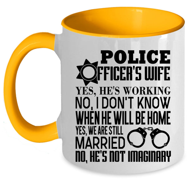 Aweosme Police Officer's Wife Coffee Mug, Police Officer's Wife Accent Mug