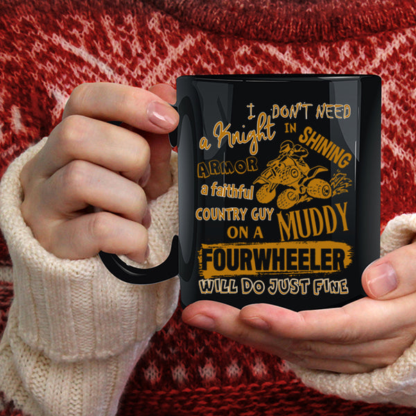 Country Guy On A Muddy Fourwheeler Coffee Mug, Country Guy Coffee Cup