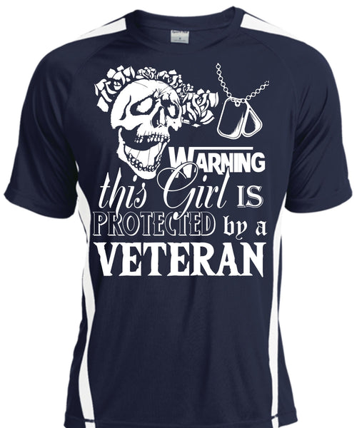 Warning This Girl Is Protected By A Veteran T Shirt, Loving T Shirt