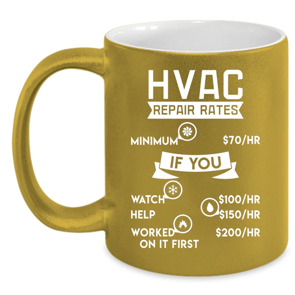 HVAC Repair Rates Coffee Mug, Awesome Hvac Technician Coffee Cup
