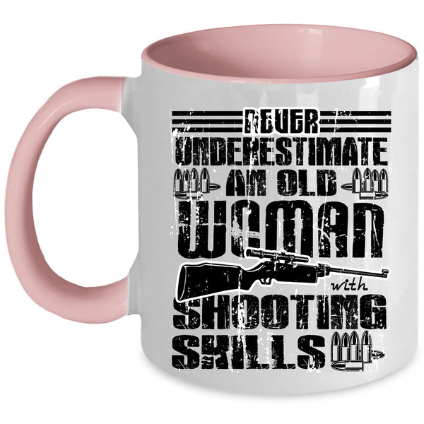 Cool Grandmother Coffee Mug, An Old Woman With Shooting Skills Accent Mug