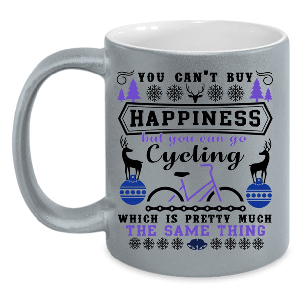 Cycling Make Me Happy Coffee Mug, You Can Go Cycling Accent Mug