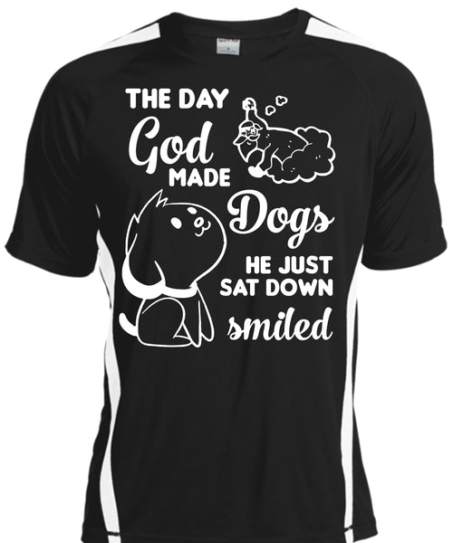 A black t-shirt with the shopify logo