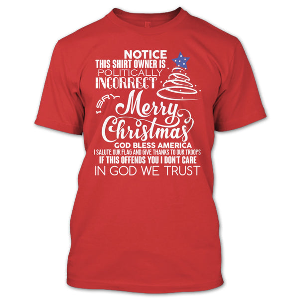 Merry Christmas T Shirt, God Bless American T Shirt