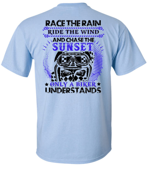 Race The Rain T Shirt, I Love Biker T Shirt