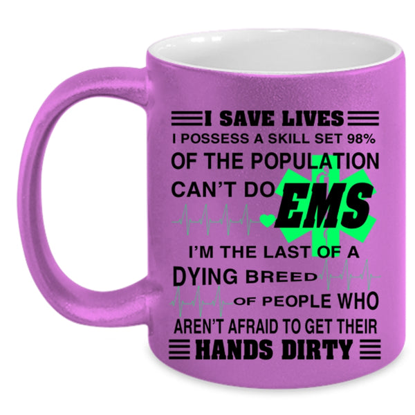 Cute Gift For Nurse Coffee Mug, I Save Lives Accent Mug