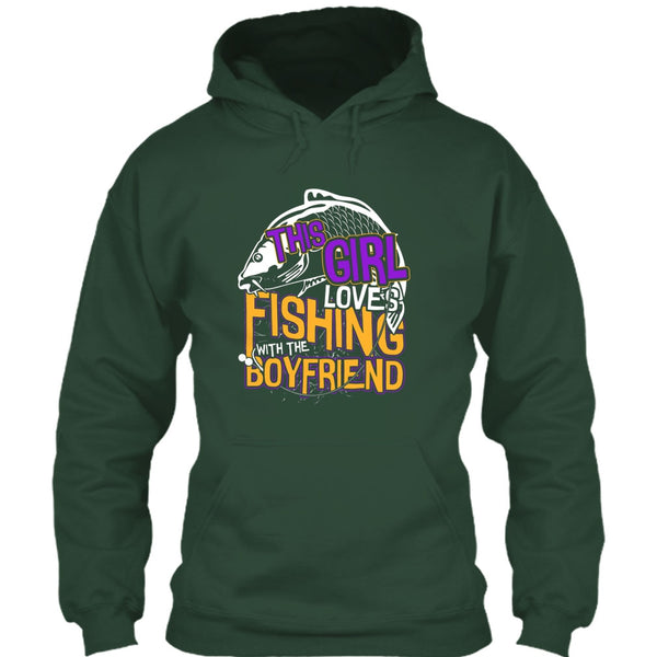 This Girl Loves Fishing T Shirt, Fishing With The Boyfriend T Shirt