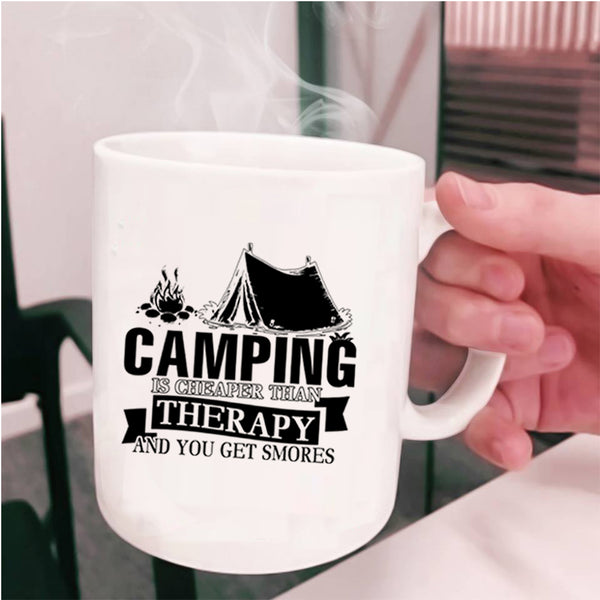 Funny Outdoor Coffee Mug, Camping Is Cheaper Than Therapy Cup