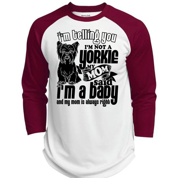 I'm Not A Yorkie T Shirt, I Love Yorkie T Shirt, Awesome T-Shirts  (Polyester Game Baseball Jersey)