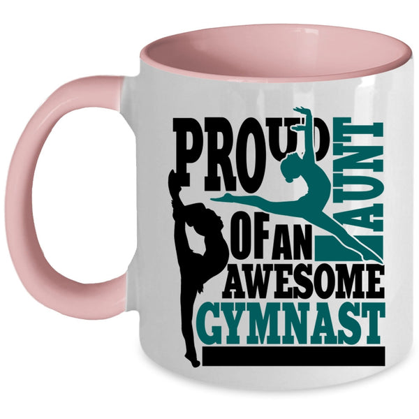 Cool Auntie Coffee Mug, Proud Aunt Of An Awesome Gymnast Accent Mug