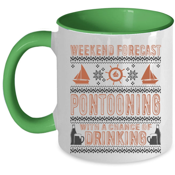 Chance Of Drinking Coffee Mug, Weekend Forecast Pontooning Accent Mug