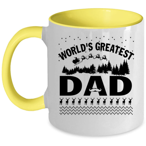 Christmas Gift For Dad Coffee Mug, World's Greatest Dad Accent Mug