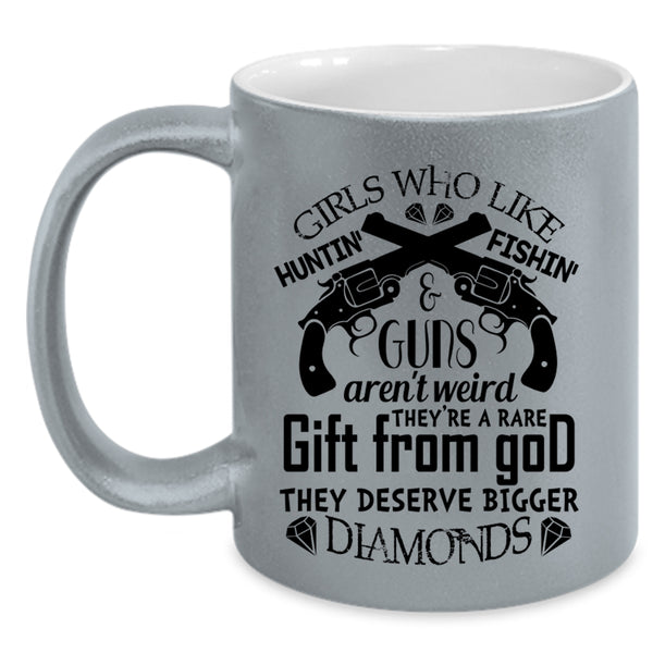 Awesome Girls Coffee Mug, Hunting And Fishing Accent Mug