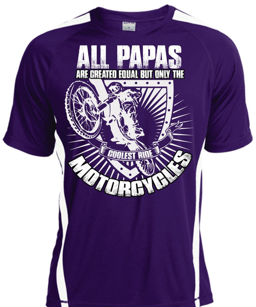 Coolest Ride Motorcycles T Shirt, All Papas Are Created Equal T Shirt, Cool Shirt