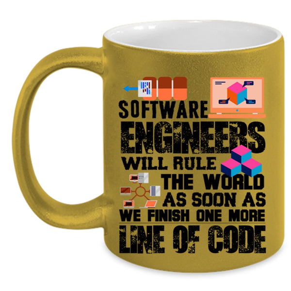 We Finish One More Line Of Code Coffee Mug, Software Engineer Accent Mug