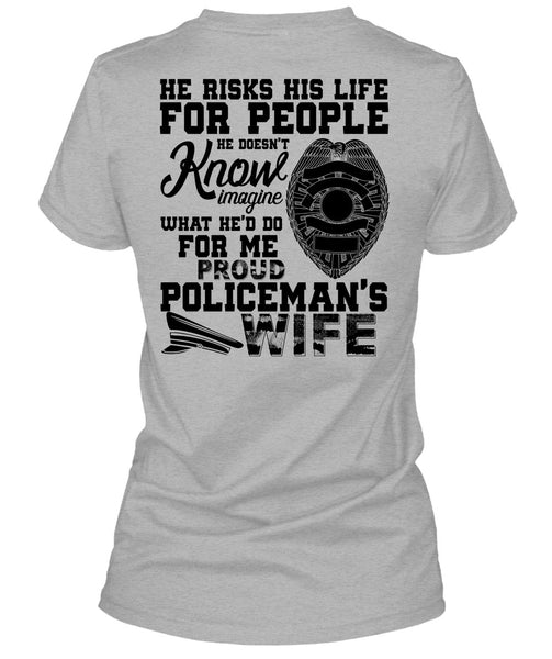 Proud Policeman's Wife T Shirt, I Love Police T Shirt