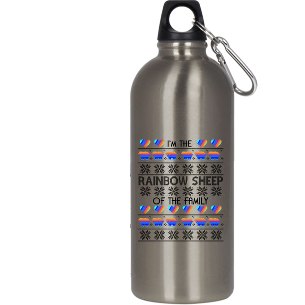 I'm The Rainbow Sheep Of The Family 20 oz Stainless Steel Bottle,Christmas Outdoor Sports Water Bottle