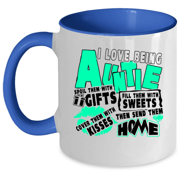 Cute Auntie Coffee Mug, I Love Being Auntie Accent Mug