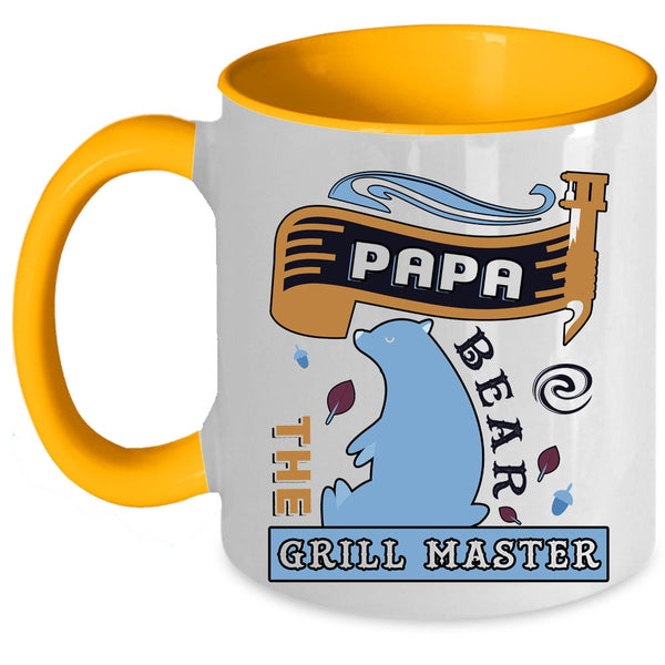 Awesome Papa Bear Coffee Mug, Papa Bear The Grill Master Accent Mug