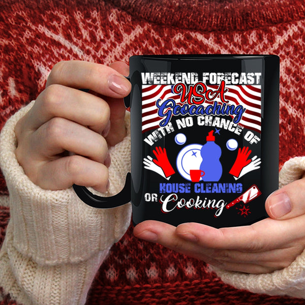 USA Geocaching Coffee Mug, Cool American Flag Coffee Cup