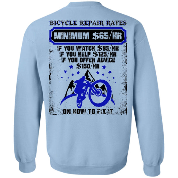 I Love Mechanic T Shirt, Bicycle Repair Rates Sweatshirt
