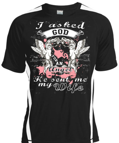 A black t-shirt with the shopify logo