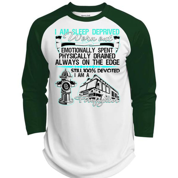 I Am Sleep Deprived Worn Out T Shirt, I Love Firefighter T Shirt, Awesome T-Shirts  (Polyester Game Baseball Jersey)