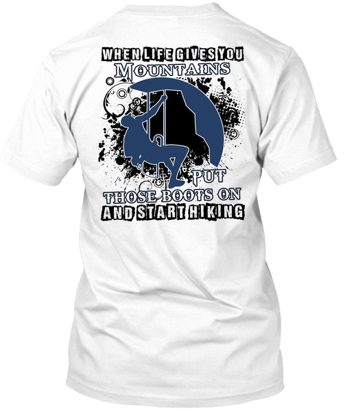 A black t-shirt with the shopify logo